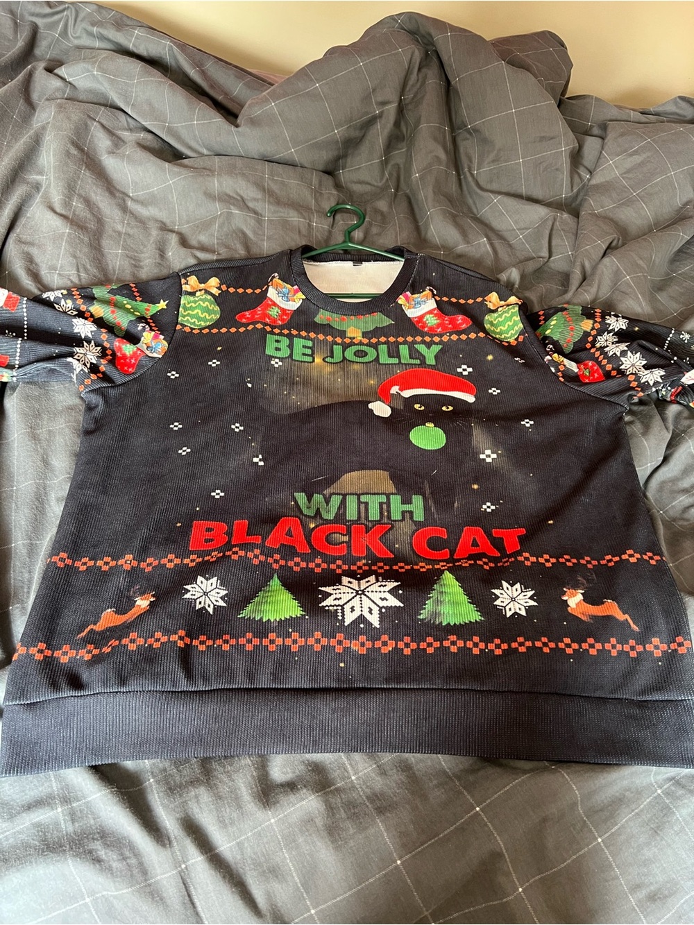 “Be Jolly With Black Cat” Christmas ugly sweatshirt - Picture 4 of 5
